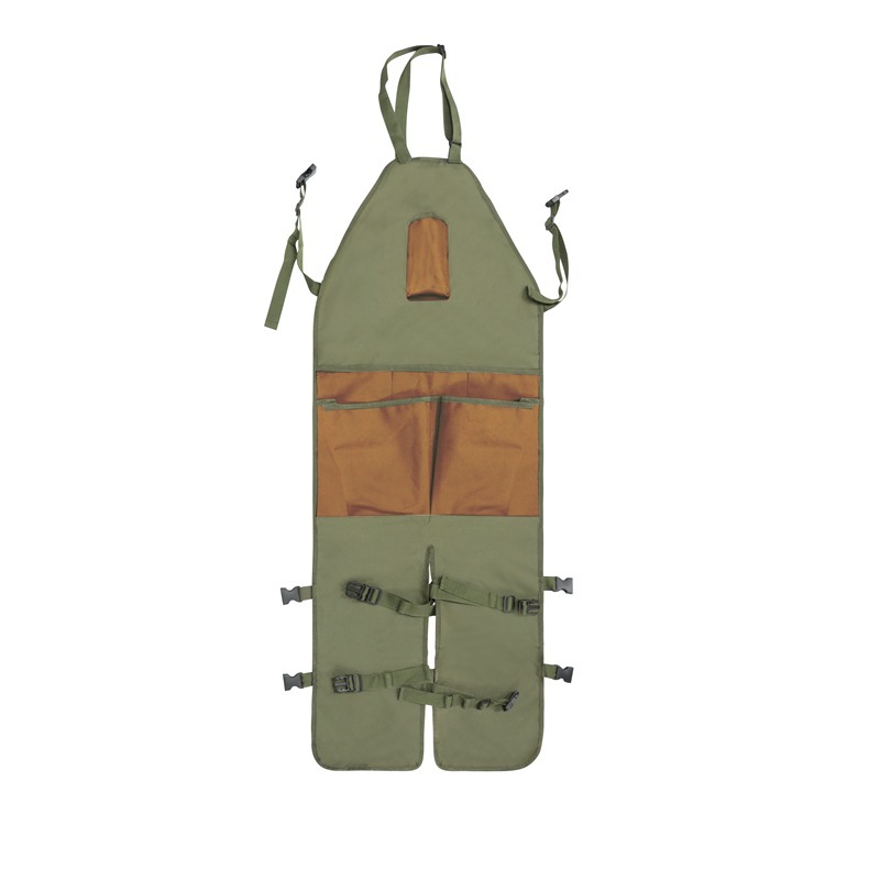 V888-ELOSUNG12712-213541-00 Brown Pocket Heavy-Duty Gardening Apron with Adjustable Straps and Multi-Pocket Design - Image 1