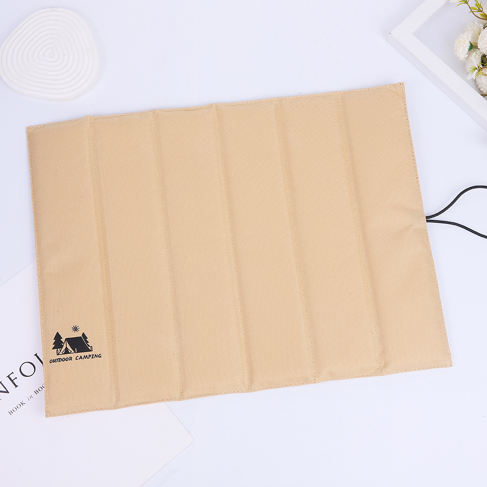 V888-ELOSUNG12899-213851-00 3PCS Beige Portable Outdoor Folding Seat Cushion - 42cm x 32cm for Camping and Hiking - Image 1