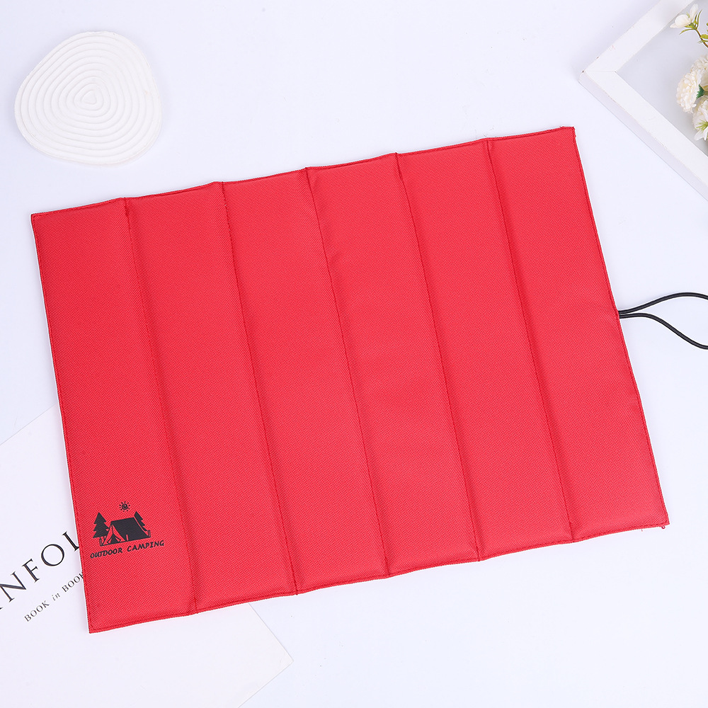 V888-ELOSUNG12901-213849-00 3PCS Red Portable Outdoor Folding Seat Cushion - 42cm x 32cm for Camping and Hiking - Image 1