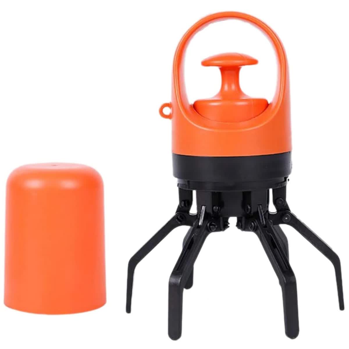V888-ELOSUNG13031-210152-00 Orange Portable Dog Poop Scooper - Outdoor Pet Waste Picker, Six-Claw Dog Waste Tool for Easy Clean-Up, Travel-Friendly - Image 1