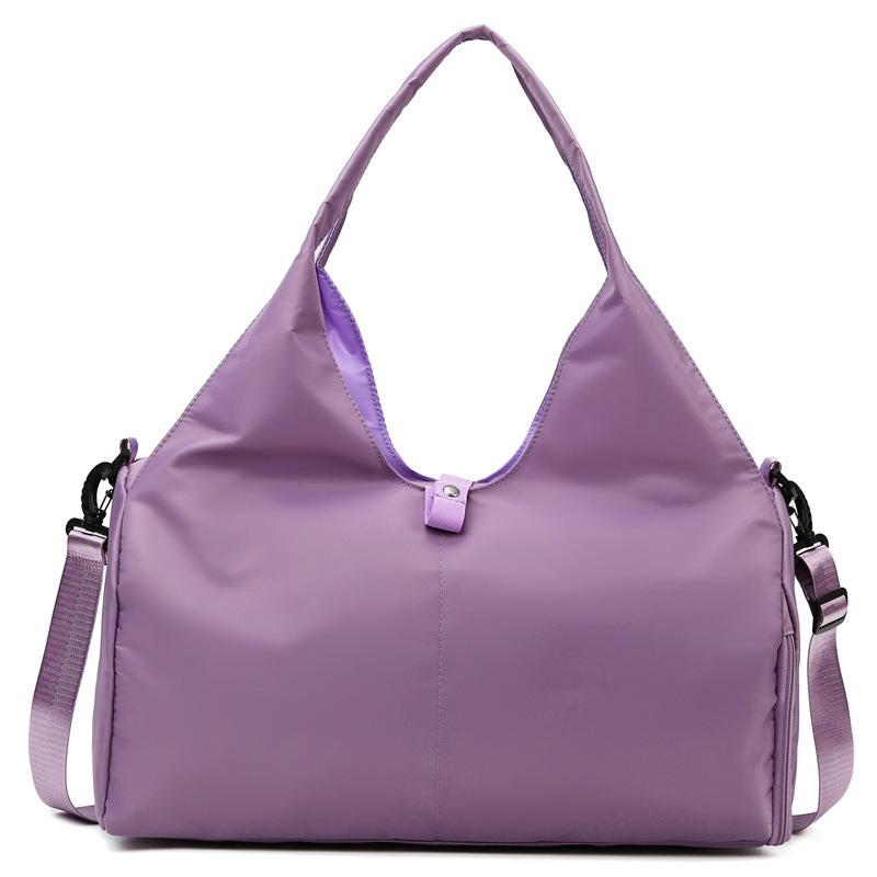 V888-ELOSUNG13078-210223-00 Purple Oxford Fabric Women's Shoulder Bag, Large Capacity Yoga & Gym Bag with Separate Shoe Compartment - Stylish & Functional Sport Bag - Image 1