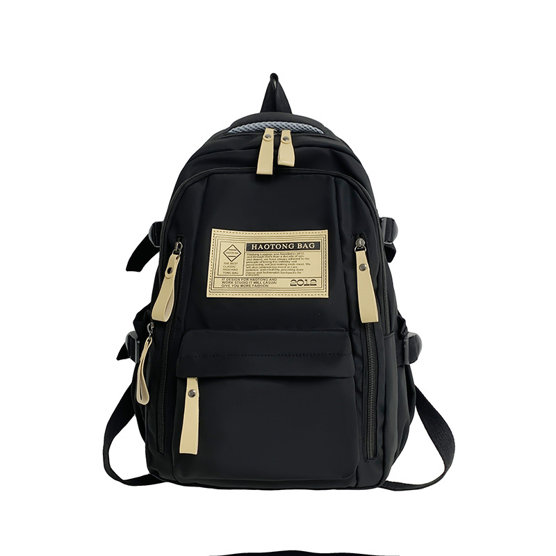 V888-ELOSUNG13084-210149-00 Black Stylish and Simple Backpack for High School and College Students – Trendy Women’s Casual Backpack for Travel and Daily Use - Image 1
