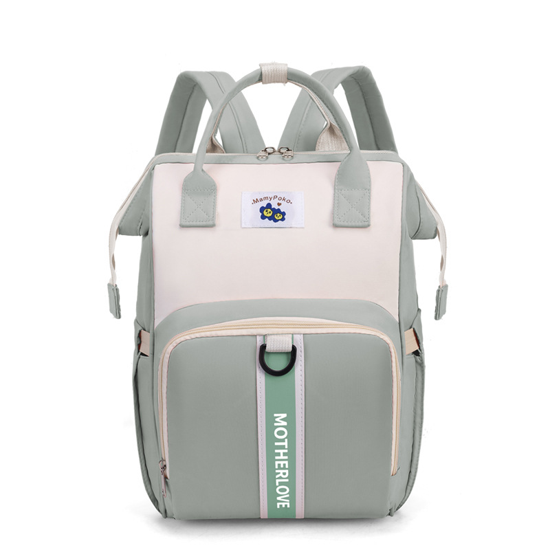 V888-ELOSUNG13102-210325-00 Green New Large Capacity Mommy Bag – Portable and Lightweight Multi-Function Diaper Backpack, Stylish Baby and Mom Storage Bag - Image 1