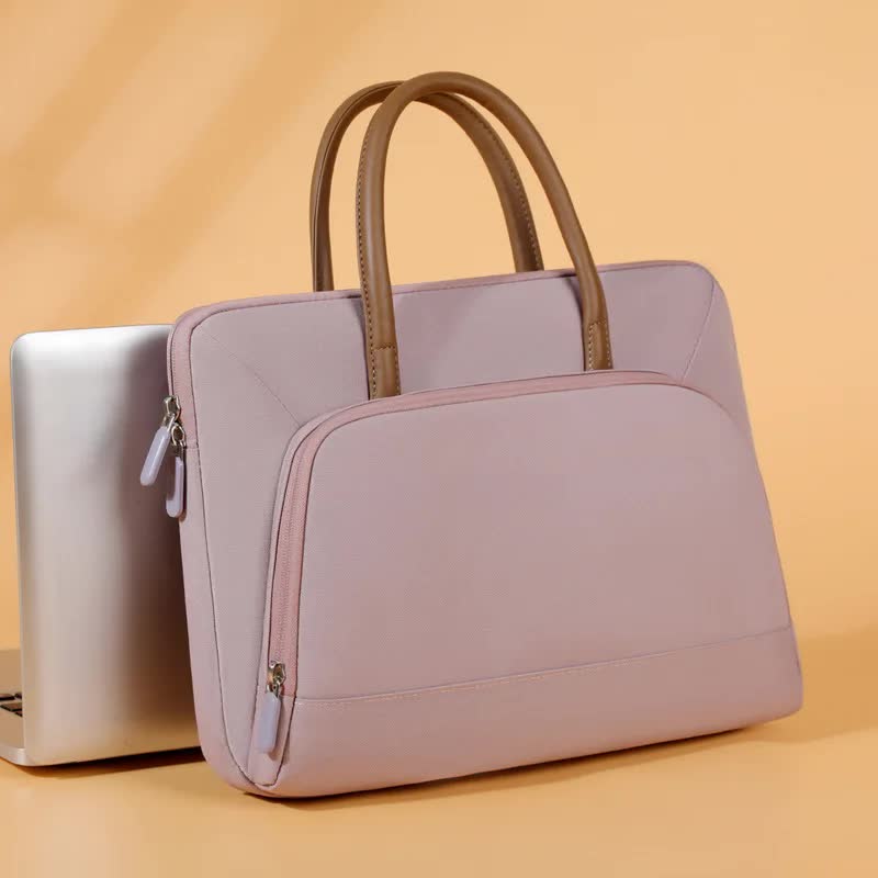V888-ELOSUNG13198-210618-00 Pink Simple & Stylish Laptop Bag - Elegant Notebook Carrier for Students, Professionals, and Gift Purposes - Image 1
