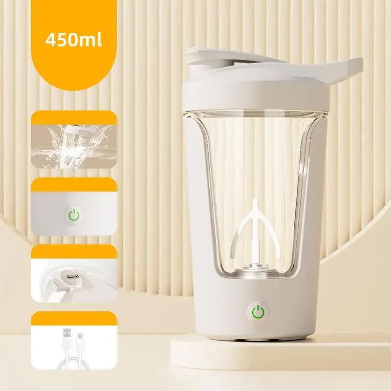 V888-ELOSUNG13201-210700-00 White USB Rechargeable Automatic Stirring Cup - Leak-Proof, Temperature Resistant, and Shockproof Electric Coffee and Protein Mixer - Image 1