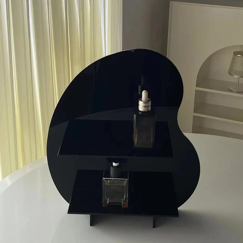 V888-ELOSUNG13267-211047-00 40*36*10cm Black Acrylic Desktop Storage Organizer - Christmas Aromatherapy Display Shelf for Cosmetics, Candles, and Decorative Items - Image 1