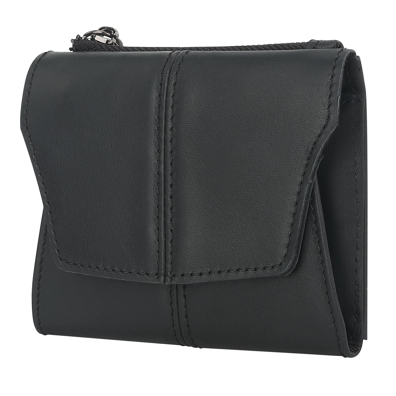 V888-ELOSUNG13280-211184-00 Black Genuine Leather Women’s Wallet – Multifunctional Coin & Card Holder, Fashionable Card Box in Top-Grade Cowhide - Image 1