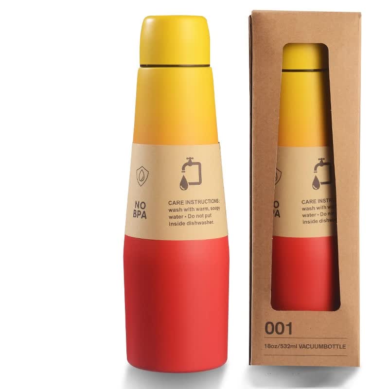 V888-ELOSUNG13297-211243-00 Yellow Red Gradient High-Quality Gradient Color Insulated Water Bottle – 304 Stainless Steel Vacuum Cup, Large Capacity, Portable Sports Bottle - Image 1