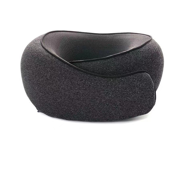 V888-ELOSUNG13349-211381-00 Dark Gray Velcro Tape Memory Foam U-Shaped Neck Pillow - Snail Travel Cushion for Airplane, Office Nap, and Travel - Adjustable with Magnetic Therapy Cloth - Image 1