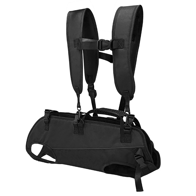 V888-ELOSUNG13378-211475-00 M Black Multifunctional Pet Backpack with Adjustable Straps, Outdoor Assist Walking Harness Carrier for Dogs And Cycling Dog Backpack - Image 1
