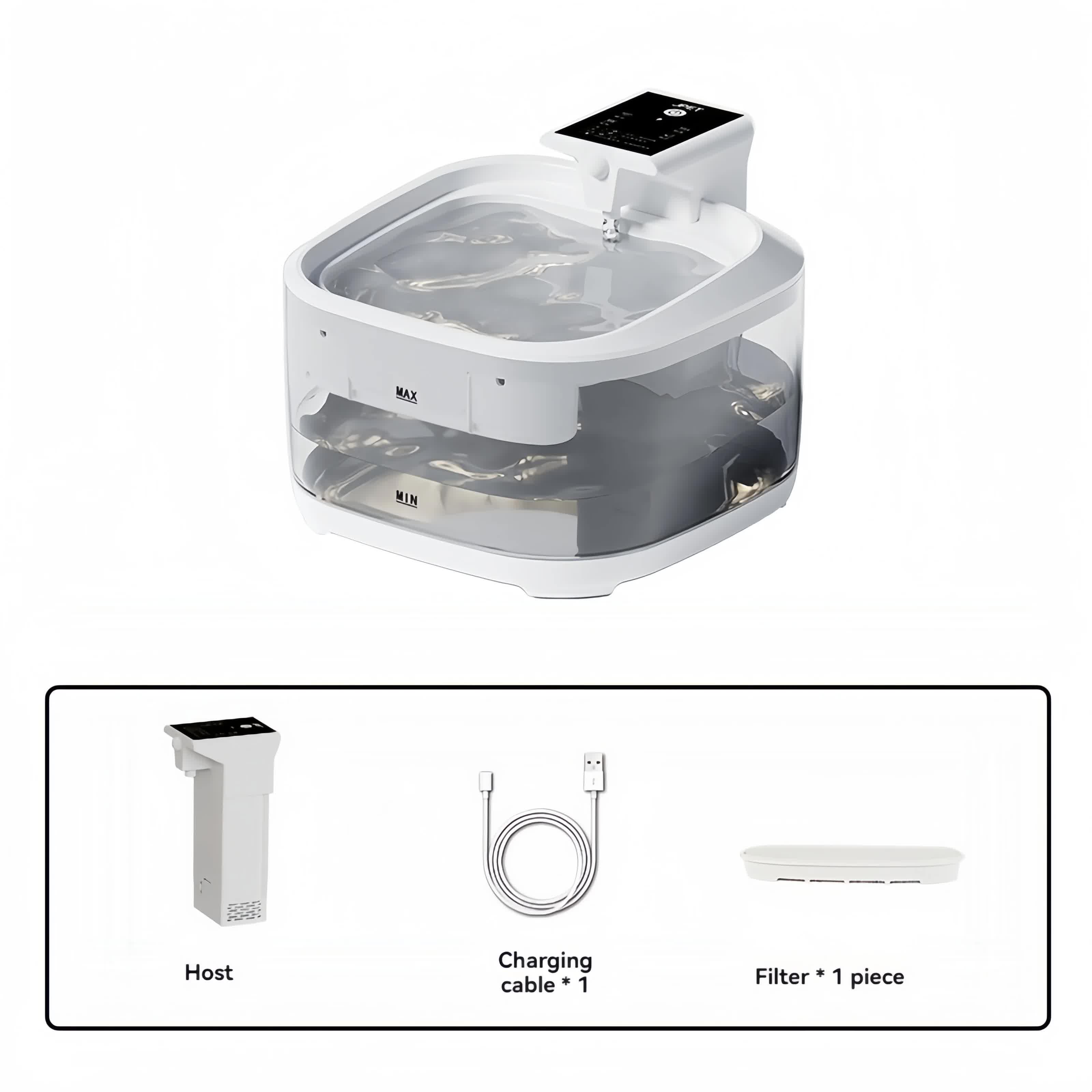 V888-ELOSUNG13383-211480-00 White 4.5L Rechargeable Pet Water Fountain for Cats & Dogs - Automatic Circulating Water Dispenser with Large Capacity - Image 1