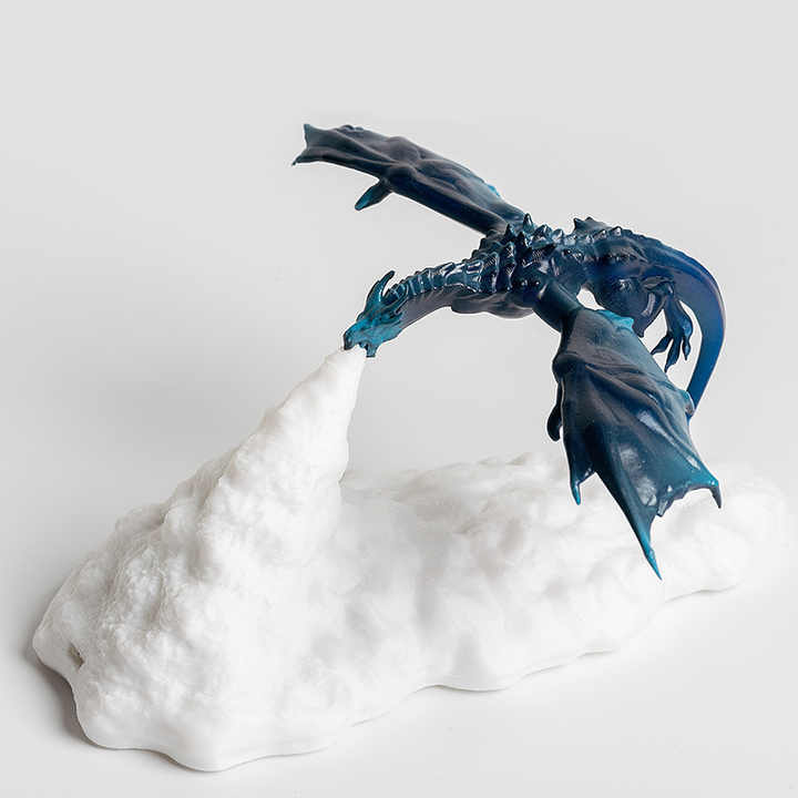 V888-ELOSUNG13534-212090-00 Blue Ice Dragon 3D Printed LED Dragon Flame Night Light - Unique Decorative Lamp for Desk, Bedroom & Gift Ideas - Image 1
