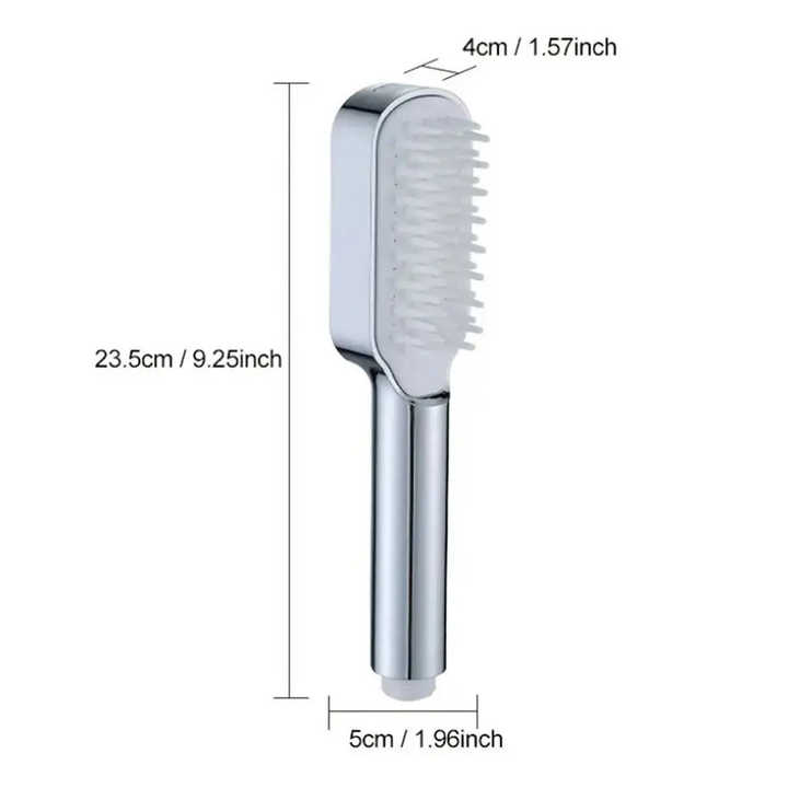 V888-ELOSUNG13548-212147-00 Silver Handheld Shower Head with Silicone Brush and Massage Function – High-Pressure Water Spray - Image 1