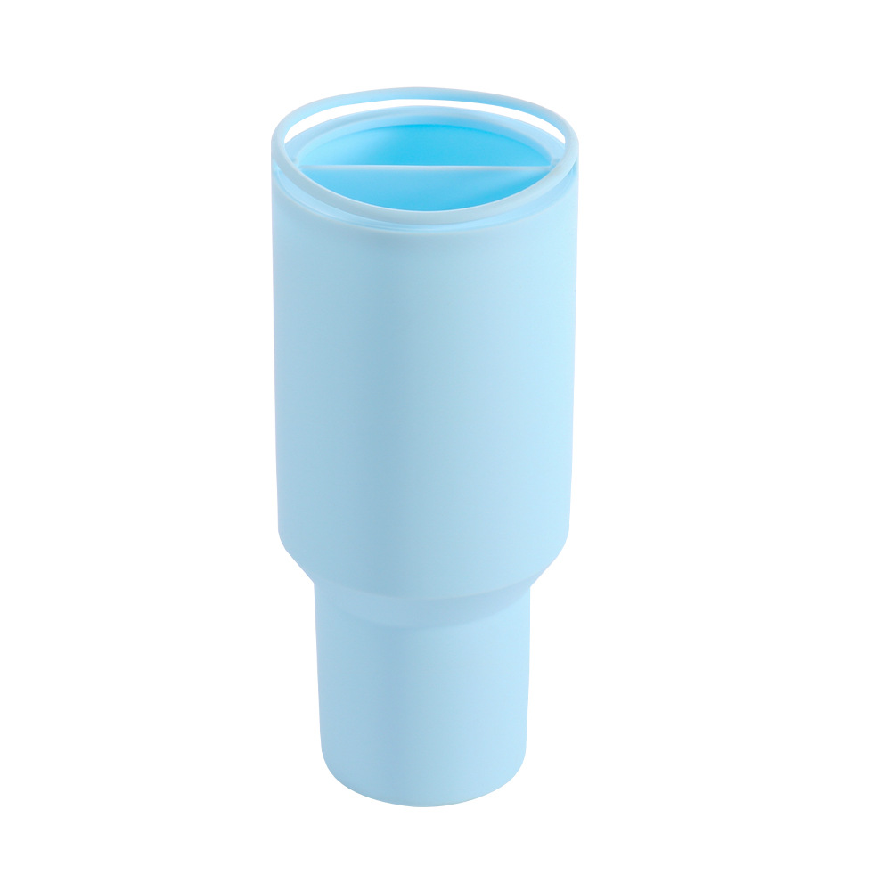 V888-ELOSUNG13598-212451-00 Bule 40oz Silicone Dual-Chamber Cup Separator - Food-Grade Drink Divider, Cold Drink Mug with Separate Compartments, BPA-Free Silicone Liner for Beverages, Juice, Coffee, and Tea - Image 1