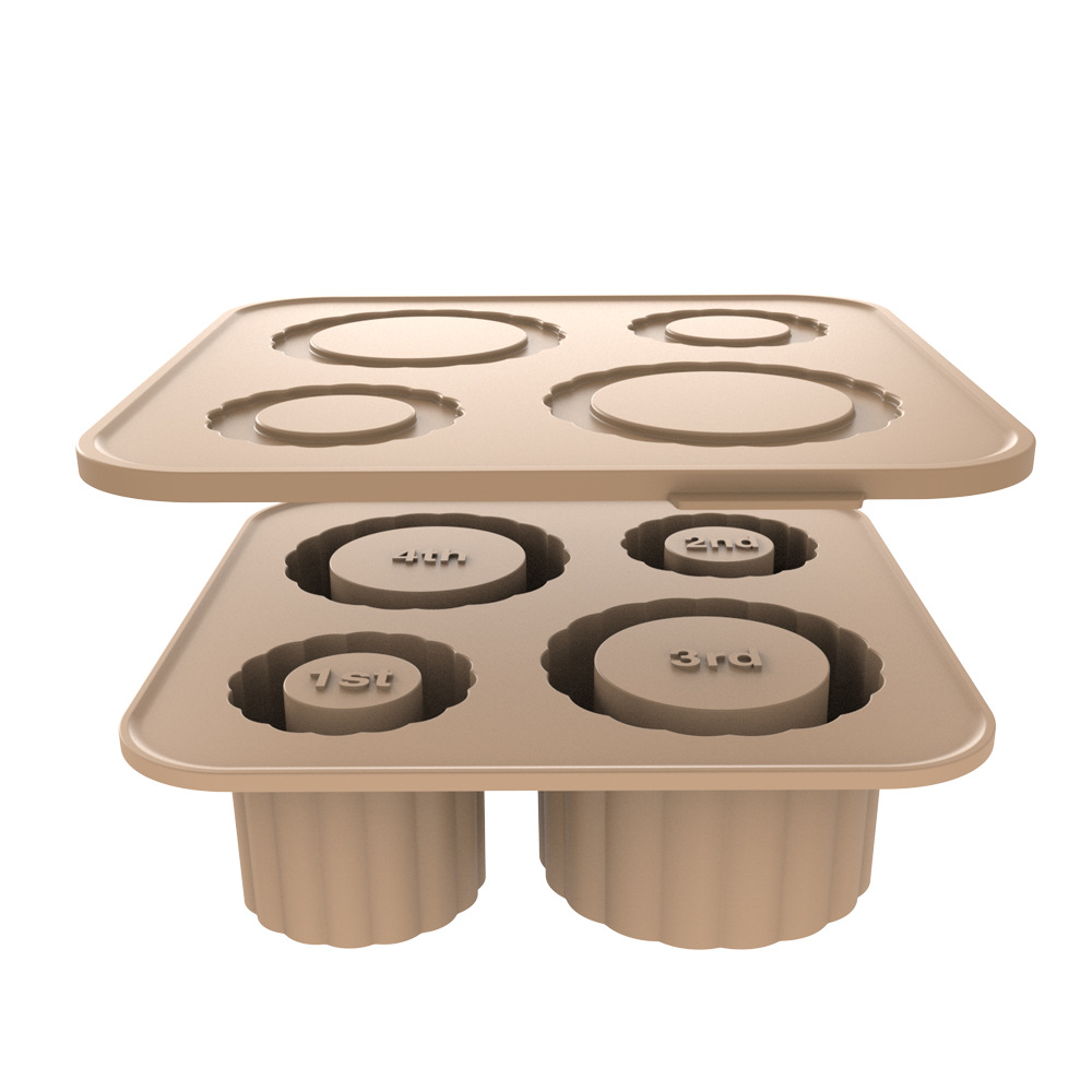 V888-ELOSUNG13605-212458-00 2 Pcs Brown Silicone Ice Cube Tray with Lid - Easy Release, Food-Grade Platinum Silicone Ice Mold, 30oz/40oz Compatible, Durable and Reusable - Image 1