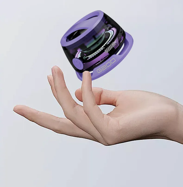 V888-ELOSUNG13664-213491-00 Purple Portable Mini Bluetooth Speaker with Magnetic Base, High-Quality Bass and Surround Sound, Colorful Ambient Lighting, USB Rechargeable, 6-Hour Battery Life - Image 1