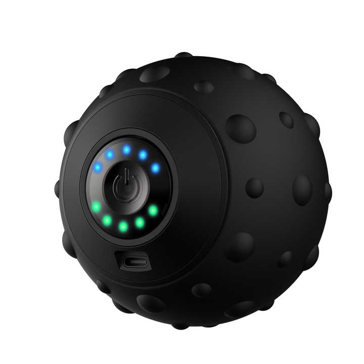 V888-ELOSUNG13696-212565-00 Black Vibrating Massage Ball - Deep Tissue Muscle Relaxation & Recovery Tool - Portable Electric Massager with USB Rechargeable Design - Image 1