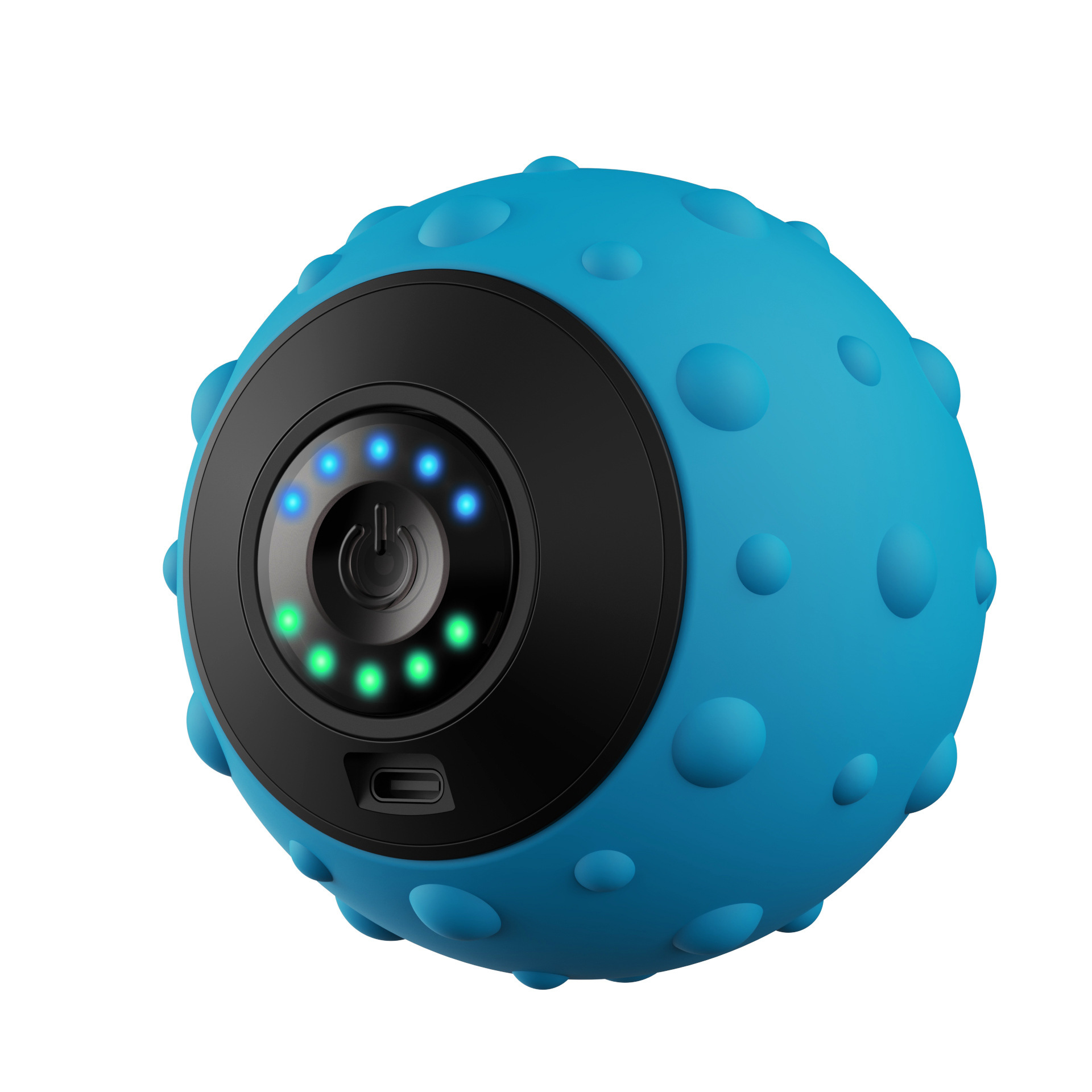 V888-ELOSUNG13697-212564-00 Blue Vibrating Massage Ball - Deep Tissue Muscle Relaxation & Recovery Tool - Portable Electric Massager with USB Rechargeable Design - Image 1