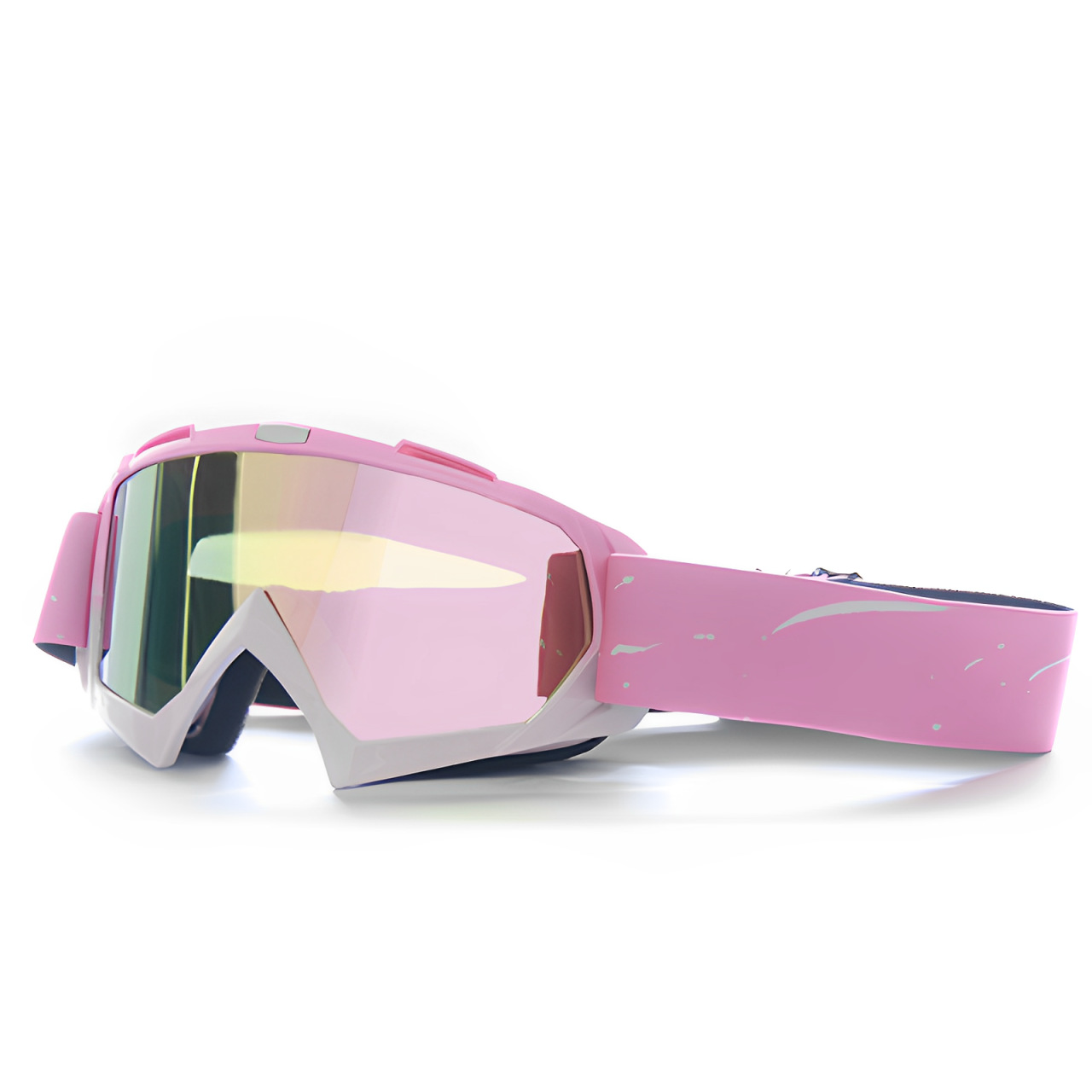 V888-ELOSUNG13711-213515-00 Progressive Pink + Rose Pink Lenses Outdoor Protective Motorcycle Goggles – Windproof, Dustproof, Skiing, and Cycling Eyewear – Lightweight Anti-Fog Design for Men and Women - Image 1