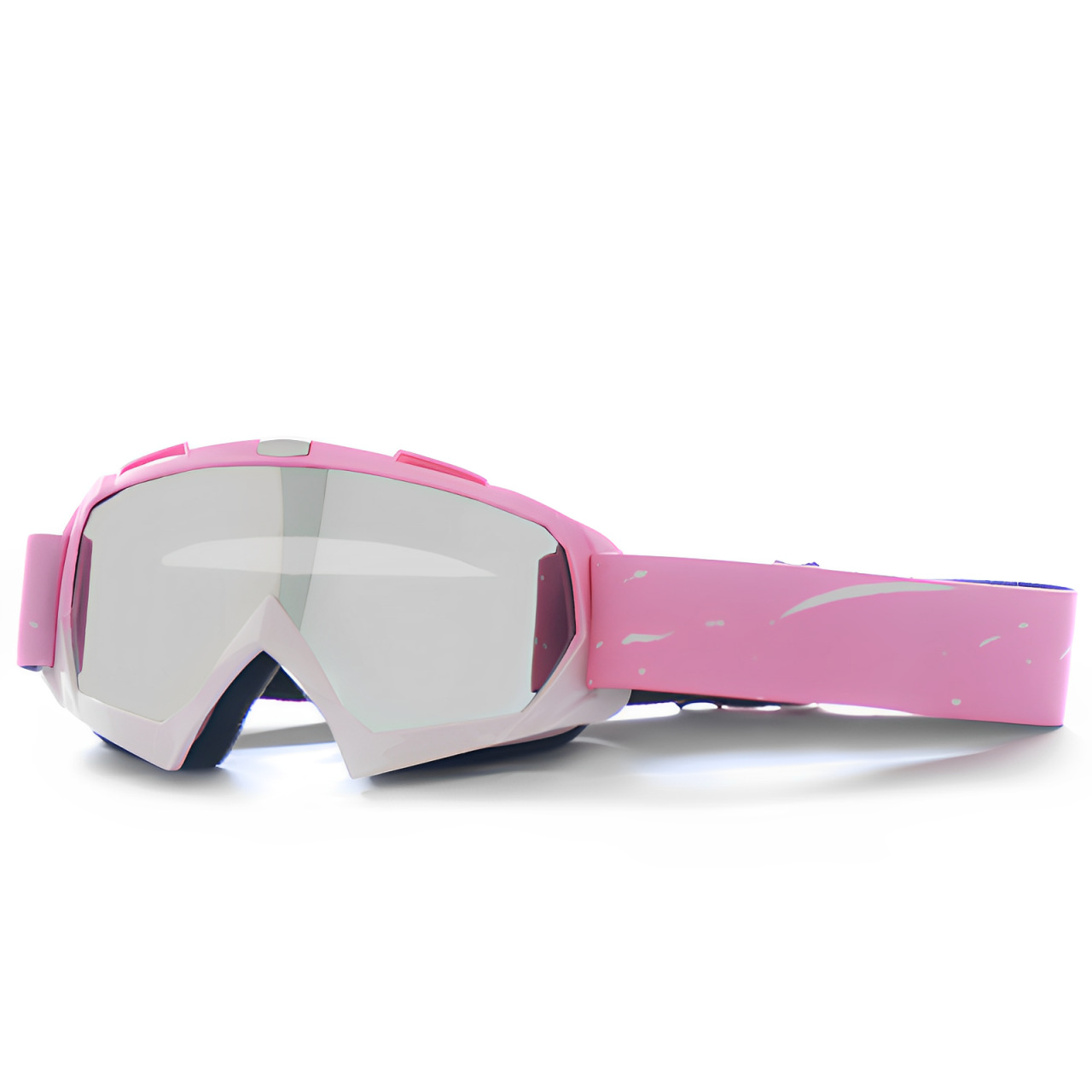 V888-ELOSUNG13714-213518-00 Progressive Pink + Silver Lenses Outdoor Protective Motorcycle Goggles - Windproof, Dustproof, Skiing, and Cycling Eyewear - Lightweight Anti-Fog Design for Men and Women - Image 1