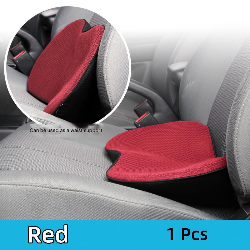 V888-ELOSUNG13731-212858-00 Red Mini Car Seat Cushion - Memory Foam Height-Boost Cushion with Removable Mesh Cover - Driver Seat Pad for All Seasons - Image 1