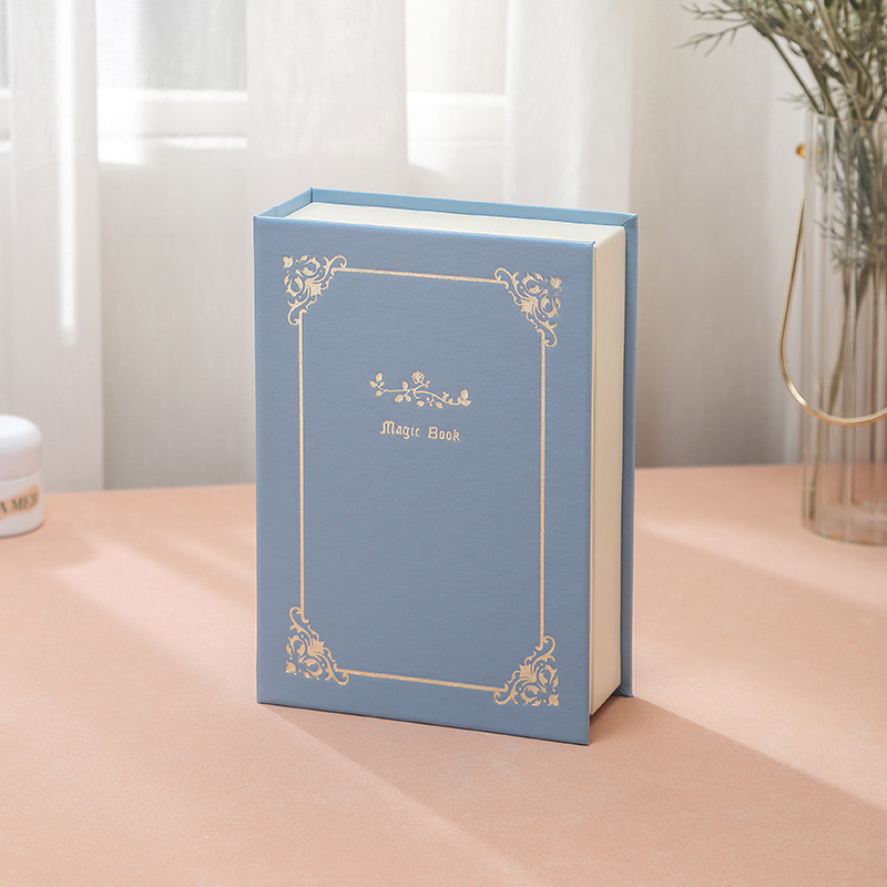 V888-ELOSUNG13841-212907-00 Blue Creative PU Jewelry Storage Book - Magnetic Closure Organizer for Earrings, Rings, and Necklaces(The Jewelry is a prop for the photo shoot and is not included) - Image 1