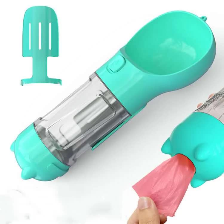 V888-ELOSUNG13864-213600-00 Blue Portable Pet Water Bottle with Waste Bag Dispenser – 300ml Leak-Proof Travel Hydration Solution - Image 1