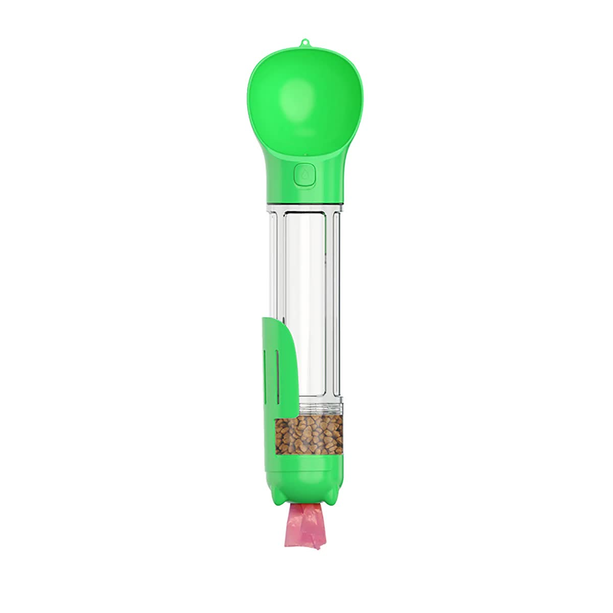 V888-ELOSUNG13868-213604-00 Green 500ml Portable Pet Water Bottle | Multifunctional Travel Pet Feeder | Outdoor Dog Drinking Bottle with Waste Shovel - Image 1