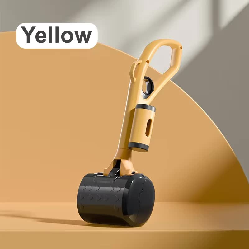 V888-ELOSUNG13874-213028-00 Yellow Portable Dog Poop Scooper with Large 9.5cm Opening, Ergonomic Handle, Lightweight 320g Pet Waste Picker for Outdoor Walks - Image 1
