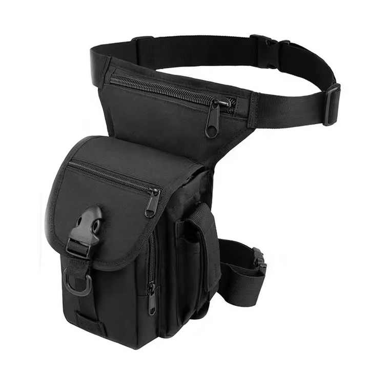 V888-ELOSUNG13906-213452-00 Black Tactical Outdoor Leg Bag – 900D Durable Multi-Layer Waist Pack for Cycling, Fishing, and Security - Image 1