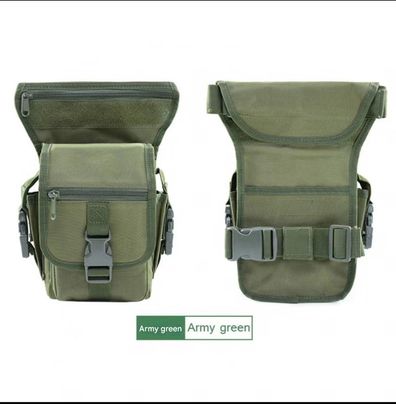 V888-ELOSUNG13907-213451-00 Green Tactical Outdoor Leg Bag - 900D Durable Multi-Layer Waist Pack for Cycling, Fishing, and Security - Image 1