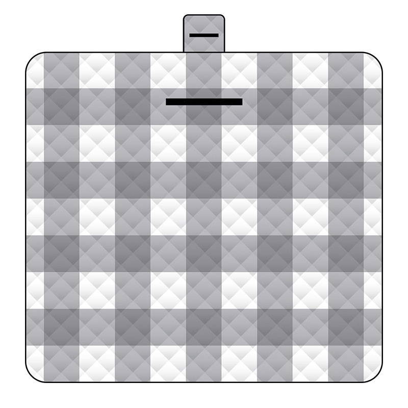 V888-ELOSUNG15063-211898-00 Thickened Waterproof Picnic Blanket - Portable Outdoor Beach Mat for Camping and Hiking 150*200cm(Gray plaid) - Image 1