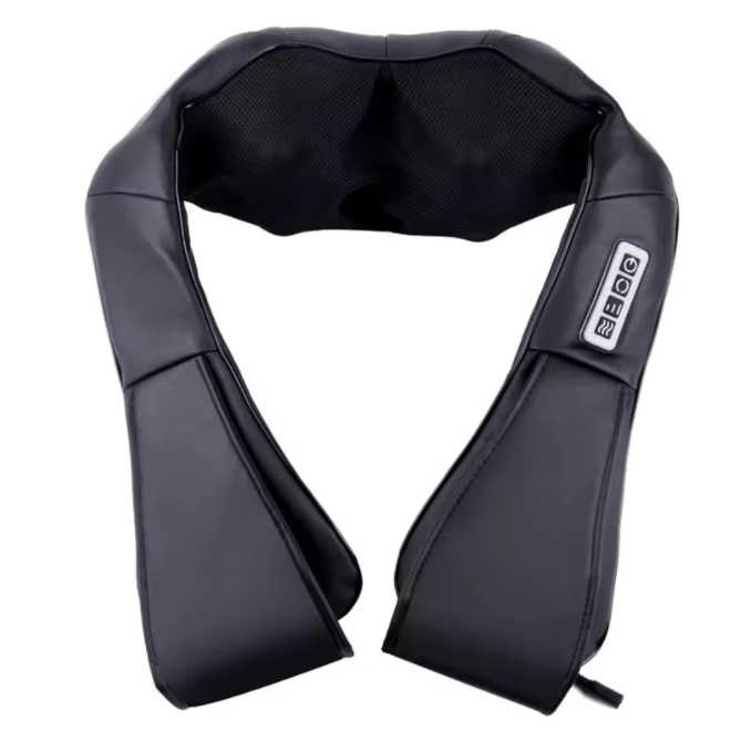 V888-ELOSUNG15097-211761-00 Portable Kneading Neck and Shoulder Massager with Heat - Four-Button Design, Black - Image 1