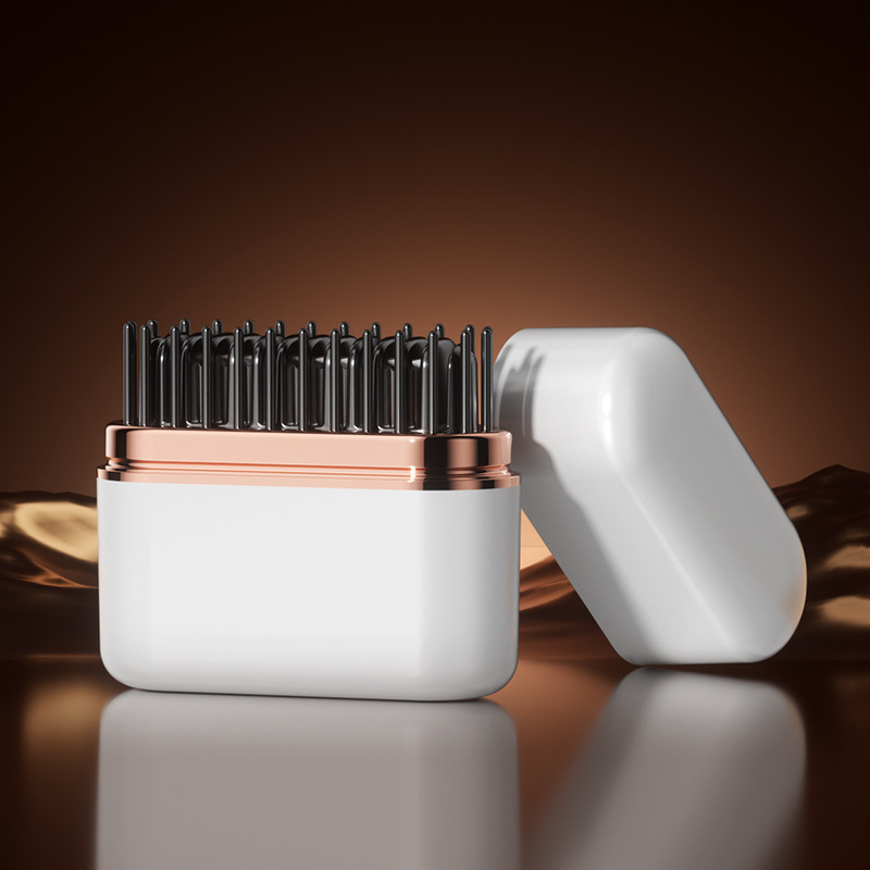 V888-ELOSUNG15137-212171-00 White Wireless Hair Straightening Brush with Adjustable Temperature - Model HK-118 - Image 1