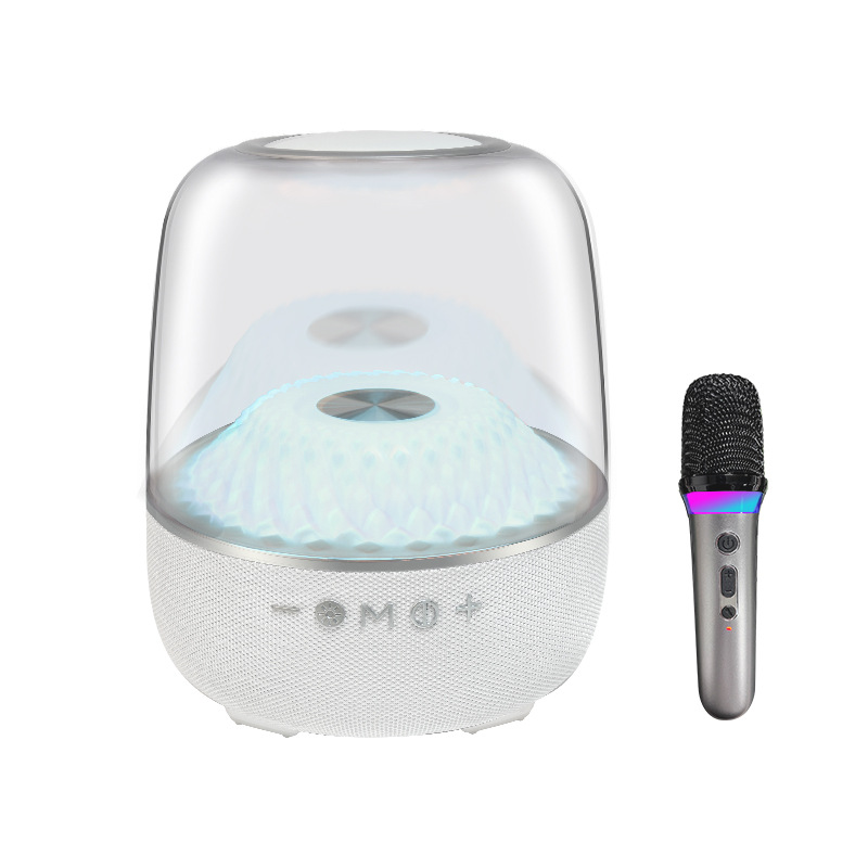 V888-ELOSUNG15178-212477-00 LP90 White 360° Bluetooth Home Theater Speaker With One Microphone - LED Light Effect, 120W Surround Sound - Image 1