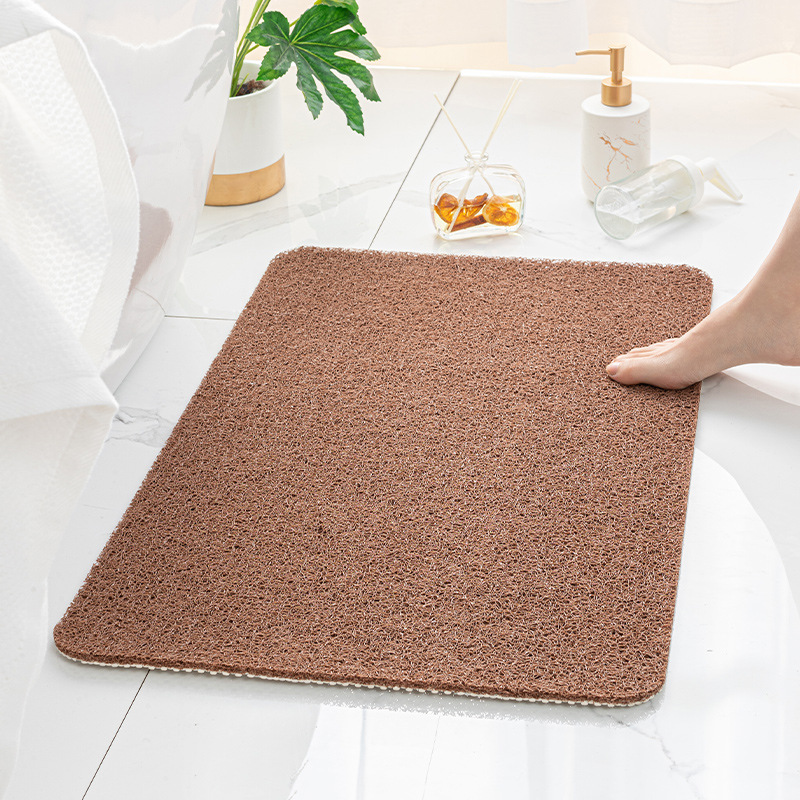 V888-ELOSUNG15188-212439-00 Brown Non-Slip Loofah-Style Bathroom Mat - Quick-Dry and Soft 40*60cm - Image 1