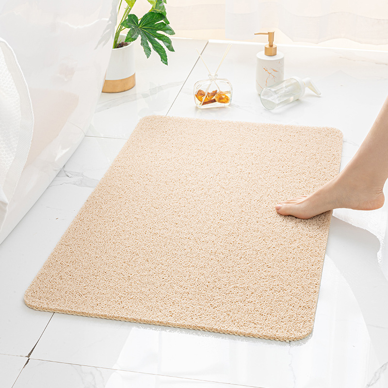 V888-ELOSUNG15189-212440-00 Beige Non-Slip Loofah-Style Bathroom Mat - Quick-Dry and Soft 40*60cm - Image 1