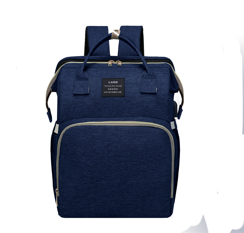 V888-ELOSUNG15304-212650-00 Multifunctional Diaper Backpack with Mosquito Net and Insulated Pockets - Blue - Image 1