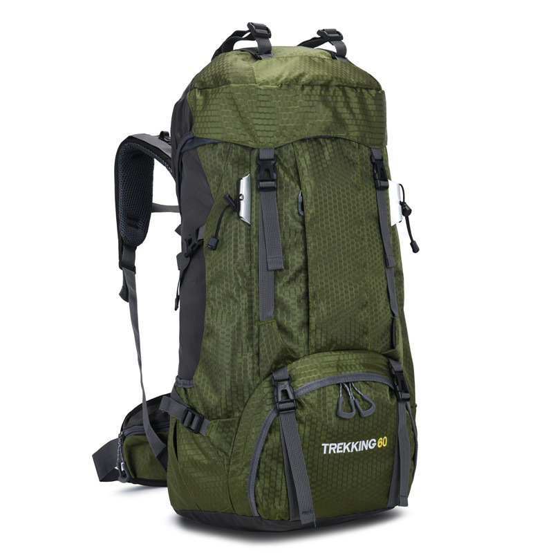 V888-ELOSUNG15472-213843-00 Green 60L Waterproof Hiking Backpack with Multi-Pocket Design for Outdoor Adventures - Image 1