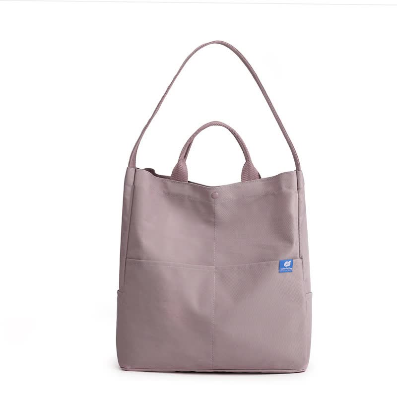 V888-ELOSUNG15497-214155-00 Purple Minimalist Nylon Tote Bag with Adjustable Shoulder Strap, Large Capacity - Image 1