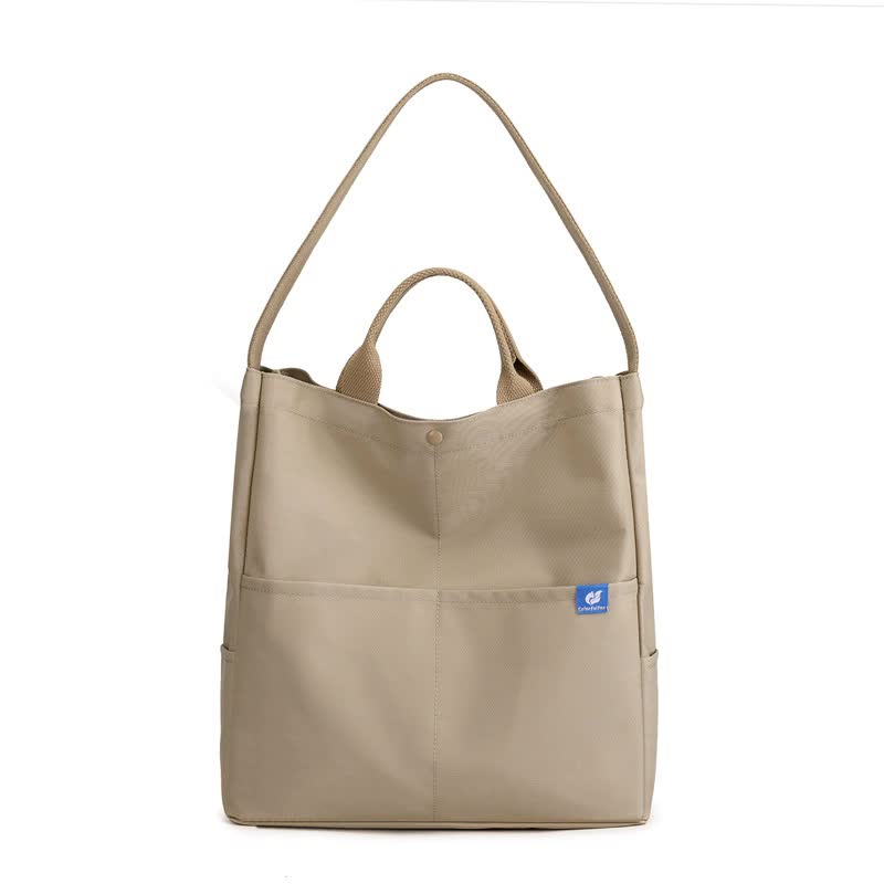 V888-ELOSUNG15499-214158-00 Apricot Minimalist Nylon Tote Bag with Adjustable Shoulder Strap, Large Capacity - Image 1