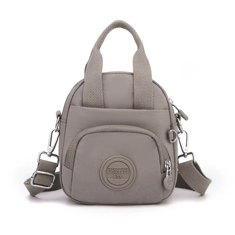 V888-ELOSUNG15531-214196-00 Coffee Mini Waterproof Nylon Backpack - Lightweight Casual Crossbody Bag - Image 1