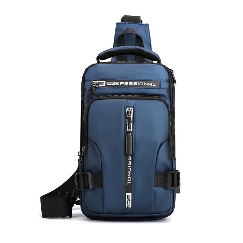 V888-ELOSUNG15647-214925-00 Blue Compact Multi-Function Nylon Chest Bag - Stylish and Practical - Image 1