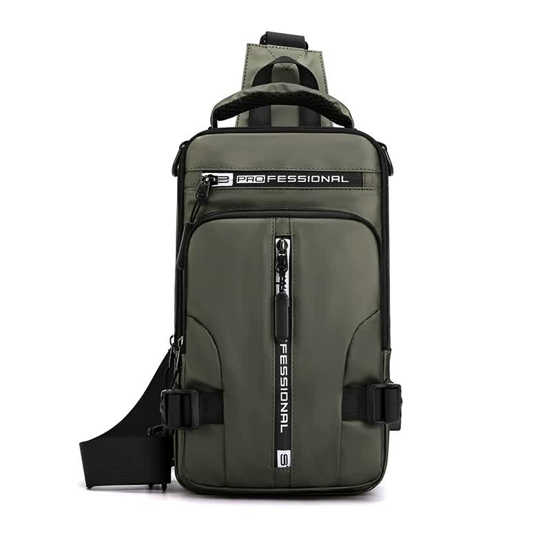 V888-ELOSUNG15649-214927-00 Green Compact Multi-Function Nylon Chest Bag - Stylish and Practical - Image 1