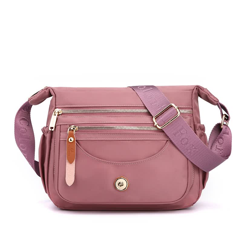 V888-ELOSUNG15674-214960-00 Purple Nylon Crossbody Bag with Multiple Compartments - Compact and Stylish Design - Image 1