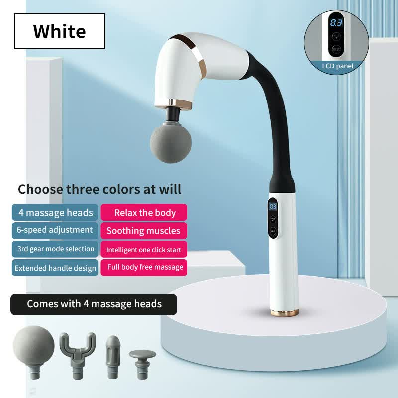 V888-ELOSUNG15707-215249-00 White Portable Elbow Massage Gun - 2000 mAh Muscle Relaxation Tool - Image 1