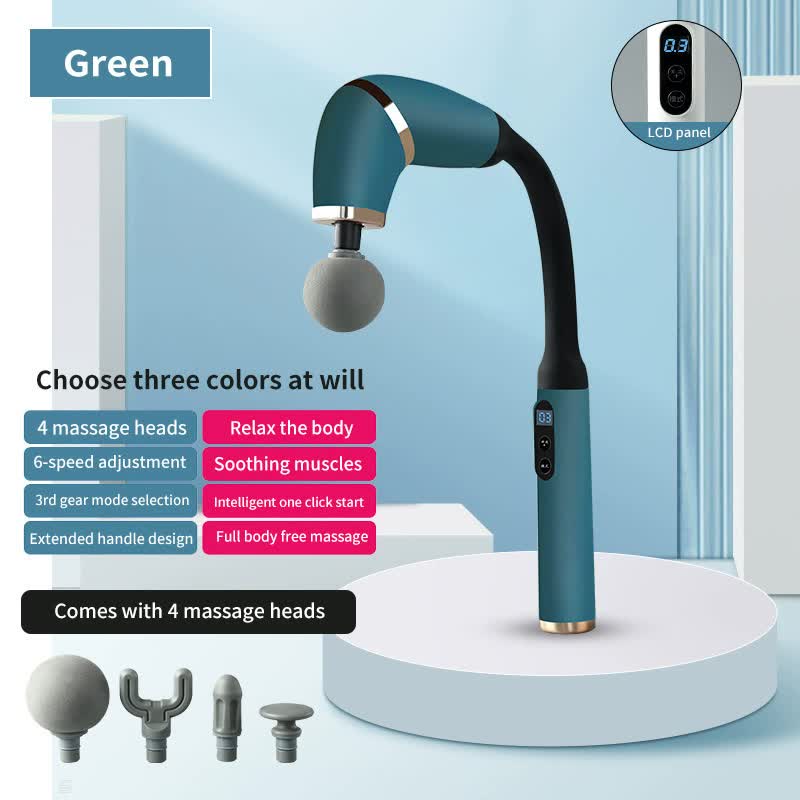 V888-ELOSUNG15709-215253-00 Green Portable Elbow Massage Gun - 1200 mAh Muscle Relaxation Tool - Image 1