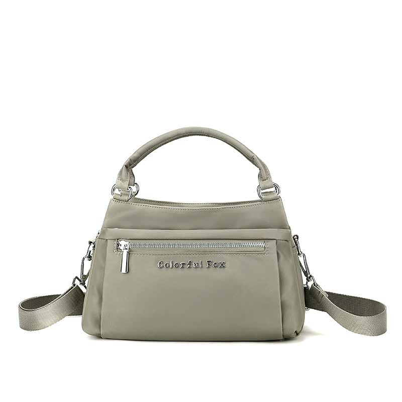 V888-ELOSUNG15790-215769-00 Mocha Gray Waterproof Nylon Crossbody Bag - Lightweight and Adjustable Strap Shoulder Bag for Women - Image 1