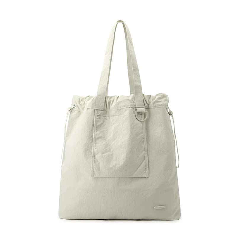 V888-ELOSUNG15795-216212-00 White Large Capacity Tote Bag - Lightweight Single Shoulder Bag for Commute, Casual Outings, and Shopping - Image 1