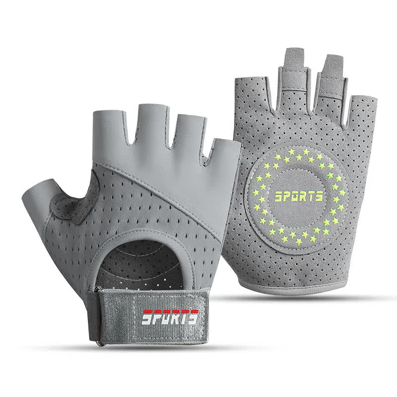 V888-ELOSUNG15860-216100-00 Gray/M Size Women's Non-Slip Breathable Sports Gloves - Lightweight and Shock-Resistant Fitness Gloves - Image 1